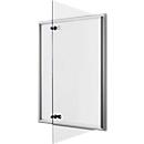 Softline platte wandvitrine MSK, met frame loze deur