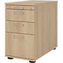 Sokkel Breno 13336, lade voor schrijfgerei en hangmappen, B 428 x D 800 x H 720-760 mm, spaanplaat, eiken