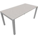 SOLUS PLAY Desk, 4-legged, height adjustable, W 1600 x D 800 x H 720 - 820 mm, ceramic grey
