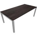 SOLUS PLAY Desk, 4-legged, height adjustable, W 2000 x D 1000 x H 720 - 820 mm, dark oak
