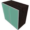 SOLUS PLAY glass door cabinet with glass doors, 2 storage heights, without handles, W 800 x D 440 x H 748 mm, dark oak