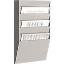 Soporte de pared para folletos Paperflow A4 transversal 6 compartimentos, gris