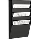 Soporte de pared para folletos Paperflow A4 transversal 6 compartimentos, negro