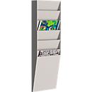 Soporte de pared para folletos Paperflow A4 vertical 6 compartimentos, gris