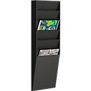 Soporte de pared para folletos Paperflow A4 vertical 6 compartimentos, negro