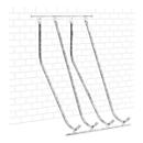 Soporte pared inclinado WSM, unilateral, para ruedas de hasta 60 mm ancho, An 1400 x P 1470 x Al 2010 mm, acero galvanizado, 4 plazas