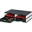 Sortierstation Set Styro styrodoc Trio, 4 Fächer, weiß-schwarz/schwarz