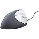 Souris verticale BakkerElkhuizen Handshake Mouse, filaire, pour droitiers, ergonomique, 2 boutons et molette de défilement, 400-3200 dpi, noir-argent