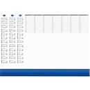 Sous-main avec clapet en plastique, bleu, 50 feuilles