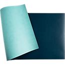Sous-main bicolore Exacompta - similicuir PU - 430 x 900 mm - enroulable - bleu tropic/bleu vert