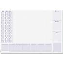 Sous-main Sigel Lilac, A2, 30 feuilles avec grille de pointillés, calendrier semainier, calendrier multilingue sur 3 ans pour 2025-2027, papier FSC®-Mix, lilas-blanc
