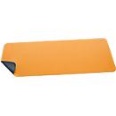 Sous-main Sigel, utilisable des deux côtés, enroulable, pour tous types de souris, L 800 x P 2 x H 300 mm, simili cuir, jaune-gris