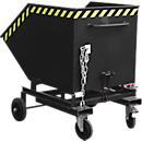 Späne-Kippbehälter Bauer SKW-ET 1000, Stahl, rot, B 1395 x T 1070 x H 1220 mm, 600 l, bis 300 kg, Rollen, manuelles Kippen, mit Einfahrttaschen