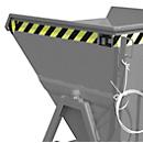 Späne-Kippmulde Bauer SKS 400, Stahl, grau, B 1220 x T 1050 x H 1115 mm, 400 l, bis 1000 kg, Rollen, Ablasshahn, Manuelle Kippvorrichtung