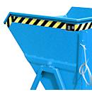 Späne-Kippmulde Bauer SKS 550, Stahl, blau, B 1250 x T 1200 x H 1170 mm, 550 l, bis 1000 kg, Rollen, Ablasshahn, Manuelle Kippvorrichtung