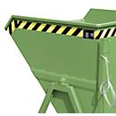 Späne-Kippmulde Bauer SKS 550, Stahl, grün, B 1250 x T 1200 x H 1170 mm, 550 l, bis 1000 kg, Rollen, Ablasshahn, Manuelle Kippvorrichtung