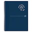 Spiralheft Oxford Origins, 70 Blatt, Optik Paper®, DIN A4+, liniert, Rand links, doppelspiral, 90 g/m², blau