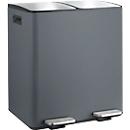 SPIRELLA Treteimer ALIYA, 2 x 20 Liter, Tretmechanismus, L 450 x B 300 x H 510 mm, grau/matt