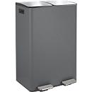 SPIRELLA Treteimer ALIYA, 2 x 30 Liter, Tretmechanismus, L 450 x B 300 x H 710 mm, matt/grau