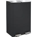 SPIRELLA Treteimer ALIYA, 2 x 30 Liter, Tretmechanismus, L 450 x B 300 x H 710 mm, matt/schwarz