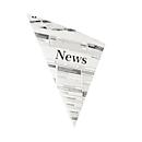 Spitztüten Papstar Newsprint, Volumen 250 g, L 230 x B 230 x H 325 mm, fettdicht, kompostierbar, Pergament-Ersatzpapier, grau-schwarz, 1000 Stück