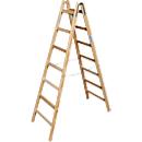Sprossen-Doppelleiter, Holz, 2 x 7 Sprossen