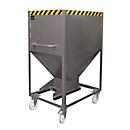SR-D 600 kiepbak, max. belasting 600 kg, met wielen &amp; schuifvergrendeling, B 780 x H 1610 mm, staal, muisgrijs RAL 7005