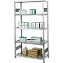 SSI Estantería de archivo Schaefer, bahía básica, 5 estantes, ancho 1285 x fondo 300 mm, galvanizado