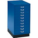 SSI ladekast A3, 10 schuifladen, 675 mm hoog, gentiaanblauw