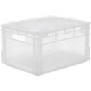 SSI Schäfer Bacs légers Euro-Box ELB 4220 avec couvercle, polypropylène, L 400 x l 300 x H 220 mm, 20,4 litres, translucide