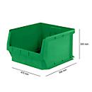 SSI Schäfer LF 543 opbergbox met open voorzijde, PP-kunststof, L 520/450 mm x B 470/450 mm x H 300 mm, 57 l, groen