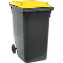 SSI Schäfer Mülltonne GMT, 360 l, bis 144 kg, fahrbar, vorbereitet für Chipaufnahme, PE, schwarzgelb