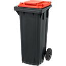 SSI Schäfer Mülltonne PRO 80 WAVE, 80 l, fahrbar, rot, gewellter Rand