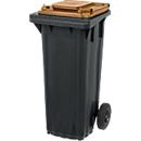 SSI Schäfer Mülltonne PRO 80 WAVE, 80 l, fahrbar, schwarzbraun