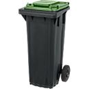 SSI Schäfer Mülltonne PRO 80 WAVE, 80 l, fahrbar, schwarzgrün