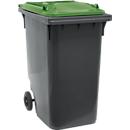 SSI Schäfer Poubelle GMT, 360 l, jusqu'à 144 kg, mobile, préparée pour recevoir une puce, PE, noir-vert