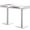Sta-vergadertafel BOX, met opbergvakken, Hoogte 1050 mm, wit