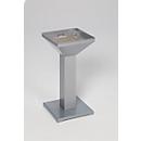 Staande asbak vierkant - van stalen - B 325 x D 325 x H 730 mm -73 L - zilver