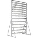 Staande legborden, aan 2 zijden te monteren, 26 rijen, zonder open opzetbakken, B 1145 x D 800 x H 1950 mm, staal, grijs