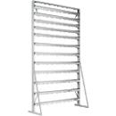 Staande rek, aan 1 zijde te gebruiken, 12 rijen, zonder open magazijnbakken, B 1145 x D 400 x H 1950 mm, staal, grijs