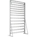 Staande rek, aan 1 zijde te monteren, 13 rijen, zonder open front magazijnbakken, B 1145 x D 400 x H 1950 mm, staal, grijs