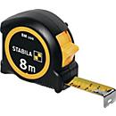 STABILA Taschenrollbandmaß BM 100, 8m x 25mm, EG II, ABS/TPE Gehäuse, Metall-Clip