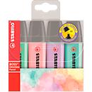 Stabilo® Boss Original Pastel highlighters, ancho de línea 2 mm / 5 mm, colores pastel, caja de 4