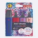 STABILO® BOSS ORIGINAL Textmarker NatureCOLORS Wildflower, Keilspitze, Strichstärke 2-5 mm, Etui mit 4 Schreib- und Schaftfarben