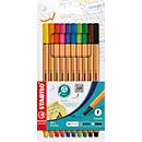 STABILO fineliner Point 88, 10 piezas, colores surtidos