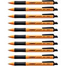 STABILO® Kugelschreiber pointball, Druckmechanik, dokumentenecht, Strichstärke 0,5 mm, 10 Stk., schwarz