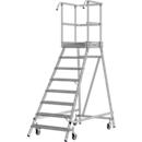 STABILO PodestLeiter, fahrbar, einseitig begehbar, Profilrost mit R13 Stufen, 8 Sufen