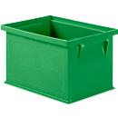 Stacking box series 14/6-4, made of polypropylene, with recessed grip, capacity 2.5 L, green