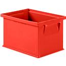 Stacking box series 14/6-4, made of polypropylene, with recessed grip, capacity 2.5 L, red