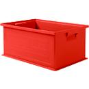 Stacking box SSI Schäfer 14/6-2, volume 21 l, up to 30 kg, with recessed grip, L 465 x W 314 x H 198 mm, polypropylene, red